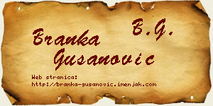 Branka Gušanović vizit kartica